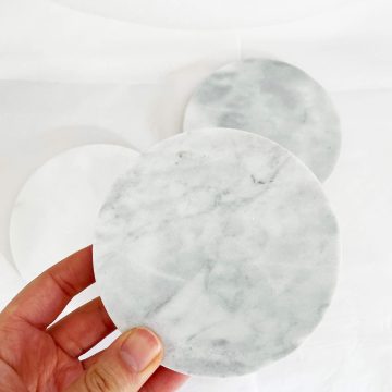 White Marble Coasters – Blank