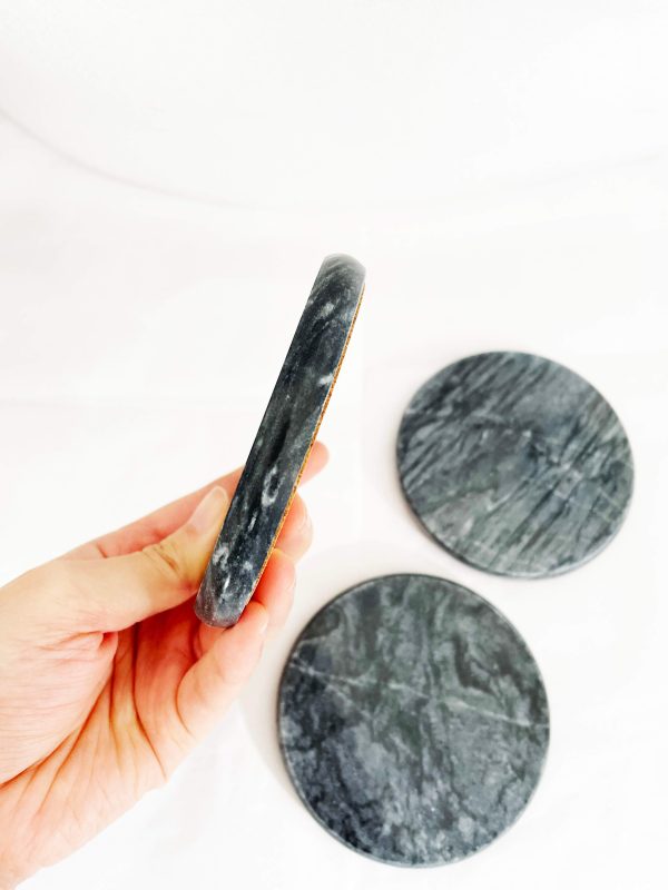 Black Marble Coasters Set of 4 - with no personalisation